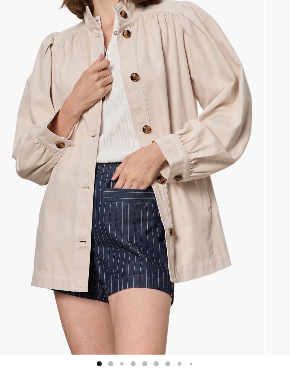 Sanctuary Women's Cream Button-Front Casual Jacket XS - Picture 7 of 7